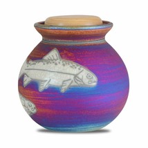 Small/Keepsake 30 Cubic Inches Ceramic Raku Funeral Cremation Urn for Ashes - £126.40 GBP
