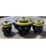 Vintage Antique Norcrest Black Cat Ceramic Coil Handle Teapot, Creamer &amp;... - $1,226.89 MXN