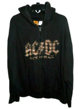Vintage Rockware AC/DC Back In Black XL Hoodie Full Zip Anthill Trading 2005 - £37.87 GBP