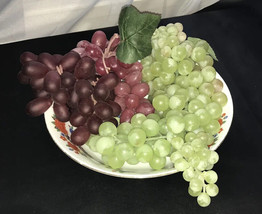 3 Piece Set of Fake Grapes , 1 Large Bunch Green, 2 Smaller Bunches Purple Shade - £6.14 GBP