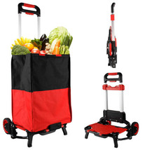 Folding Shopping Cart with Removable Waterproof Bag and Bungee Cord, Heavy Duty  - $215.96