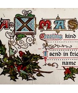 An Xmas Greeting Victorian Postcard Christmas Card 1900s Embossed PCBG11B - $19.99