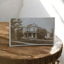 RPPC 2 Story House w/Porch Trees Brown White Divided Back Antique Azo Ea... - $17.74