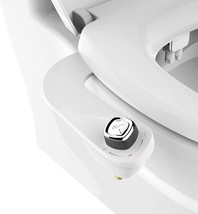 White Slimedge Simple Bidet Toilet Attachment With Dual Nozzle, Fresh Water - $55.96