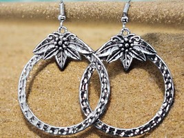 Vintage Boho Silver Dangle Earrings – 2&quot; Hoop Statement Fashion Jewelry - $10.88