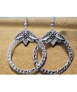 Vintage Boho Silver Dangle Earrings – 2&quot; Hoop Statement Fashion Jewelry - $10.88