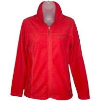 Women&#39;s Columbia full zip dark orange fleece jacket size small fall winter - £11.13 GBP