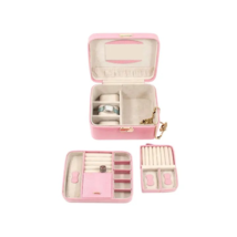 Quinn Jewelry Case- Pink &quot;Lizard&quot; debossed Leather - $323.93 CAD