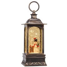 Christmas Decorations Musical Snow Globe Lantern, Glittering Lighted Plu... - $53.99