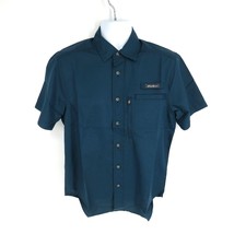 Eddie Bauer Men&#39;s Button Front  Woven Tech Blue Shirt Small NWT $70 - £17.08 GBP