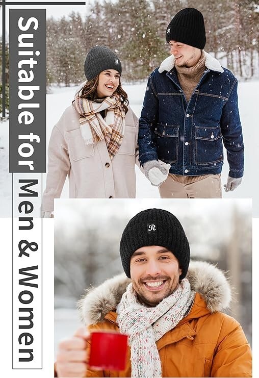 Avisky Womens Winter Knitted Beanie Hat with Faux Fur Winter Hats Approx 22"-23" Item image 5