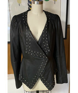 Miss Selfridge Leather Jacket Sz 40 GB 12 Studded US 8 10 M L Moto - $232.65