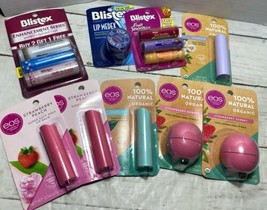 Lip Balm Lot EOS Lip Balm, Blistex Lip Protectant Lot of 9 Assorted Products - £31.39 GBP