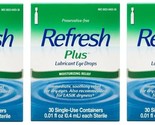 Refresh Plus Lubricant Eye Drops Preservative-Free, 30 Ct Pack 3 Exp 6/2024 - £22.99 GBP