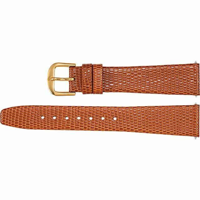 Primary image for Men's 18 mm Regular Tan Leather Flat Lizard Grain Watch Strap Band