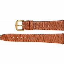 Men&#39;s 18 mm Regular Tan Leather Flat Lizard Grain Watch Strap Band - £23.39 GBP