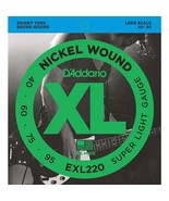 D&#39;Addario EXL220 XL Nickel Round Wound Super Light Bright Electric Bass ... - £40.79 GBP