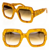 GUCCI Yellow Gold Pearl 1111 Unisex Chunky Bio Base Bold Gg1111S Sunglasses 004 - £389.35 GBP