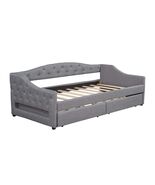 Gray Linen Twin XL Daybed: Upholstered, LED, 2 Drawers - $374.99