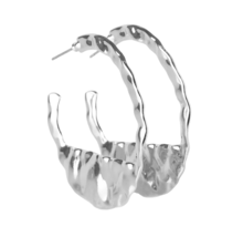 Paparazzi The Beast of Me Silver Hoop Earrings - New - $4.50