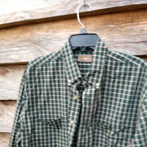 Natural Issue Men&#39;s Button Down Collar Green Plaid Large Long Sl. Wrinkle Free L - £15.86 GBP