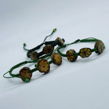 Aya Vine Macrame Bracelets Green | Handwoven Macrame Aya Amulet 0.5&quot; - $18.99