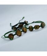 Aya Vine Macrame Bracelets Green | Handwoven Macrame Aya Amulet 0.5&quot; - $18.99