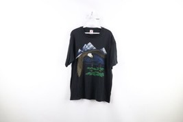 Vintage 90s Streetwear Mens XL Faded Nature Eagle Mountains T-Shirt Black USA - £35.44 GBP
