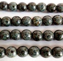 50 6 mm Czech Glass Round Beads: Jet - Picasso - £2.38 GBP
