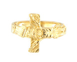 Cross wrap Unisex Fashion Ring 14kt Yellow Gold 333143 - $219.00