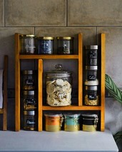 Spice Rack Counter Top Multifunction Organiser Cabinet Engineered Wood Shelf - £44.40 GBP