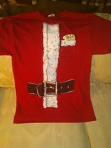 Naughty Nice List Santa Tshirt Men Medium Cotton Fruit Of The Loom Chris... - £12.45 GBP