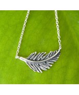 LUCKY FEATHER CHARM 17&quot;-19&quot; necklace on gift card  - £3.91 GBP