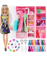 Christmas Gift 1/6 Doll Accessories 40 Pcs Pink Wardrobe  For Barbie Dol... - £34.59 GBP