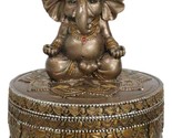 Yoga Ganapati Baby Ganesha In Meditation With Mandala Flower Decor Trink... - £24.04 GBP
