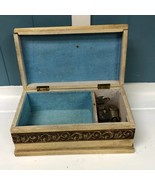 Vintage Made in Japan wooden music box musical jewelry storage 9.5” x 6”... - £24.92 GBP