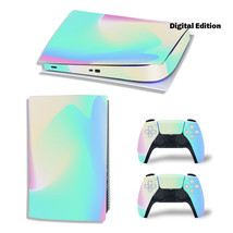 For PS5 Digital Edition Console &amp; 2 Controller Cool Ombre Vinyl Wrap Skin Decal - £12.65 GBP