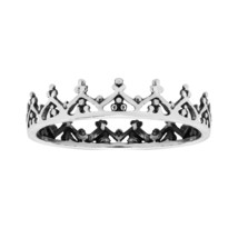 Humbled Royal Crown Sterling Silver Band Ring-7 - £9.04 GBP