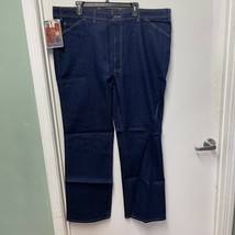Levis Mens Regular Fit Dark Wash Denim Blue Straight Leg Jeans Size 46X32 - £36.35 GBP