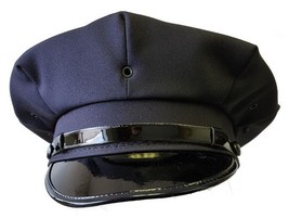 Police Cap / Police Hat / Deluxe / Cloth / 8 pt / Navy Blue - £23.83 GBP+
