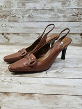 Alfani Brown Leather Upper Pointed Toe Heels Size 6.5 M - $19.98