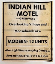 1976 Indian Hill Motel Advertisement Greenville Maine Moosehead Lake F15H - $27.42 CAD