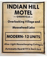 1976 Indian Hill Motel Advertisement Greenville Maine Moosehead Lake F15H - $374.91 MXN