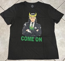 Hering Basico Marvel Shirt Men&#39;s Green Loki Graphic Short Sleeve Come On... - $19.98