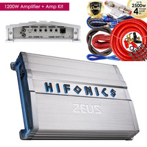 Hifonics Zeus ZG-1200.1D 1200W Mono Class D Car Amplifier + 4GA 2500W Am... - $219.99