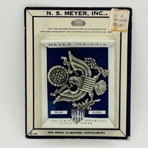 RARE 1966 Officer&#39;s Cap Insignia Jumbo&quot; Eagle N.S. MEYER, INC Silver Plated - £30.26 GBP