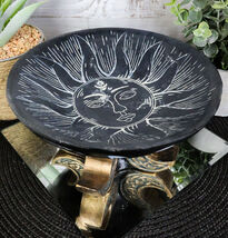 Wicca Astrology Celestial Sun God And Triple Moon Decorative Bowl Figurine - $29.99