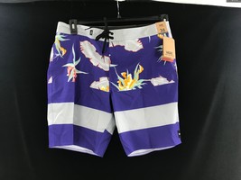 Vans Men&#39;s purple tropical Board shorts swim suit Size 36 New - £17.69 GBP