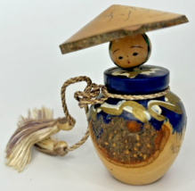 Vintage Japanese Kokeshi Wooden Doll Small 2.25&quot; Hand-Painted SKU PB196/22 - $18.99