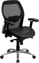 Black Mid-Back Leather Chair LF-W42-L-GG - £269.30 GBP